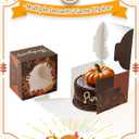 qiqee Thanksgiving 6x6x5 Cake Box, 18 Sets Thanksgiving Cake Box with Window  18 Sets 6" Thanksgiving Brown Pumpkin Cake Round Boards, 6inch Cake Containers