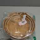 YANGQIHOME Rattan Bread Basket, Round Fruit Baskets, Wicker Storage Bowls, Natural Woven Serving Basket Bowls, Decorative Baskets for Kitchen Counter Organizing, Set of 3