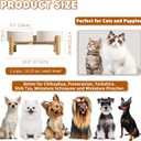 Elevated Ceramic Dog Bowl Set - Raised Feeding Bowls with Non-Slip Bamboo Stand - Small Pet Dishes for Food and Water - Ideal for Cats and Puppies - 16.23 OZ - 2 Cups - 480 ML