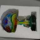 Painting Mushroom Table Lamp, 7.9Inch New Stained Glass Plant Night Light,Bohemian Resin Mushroom Decorative Bedside Lamp for Bedroom Living Room Home Office Decor Gift (M)