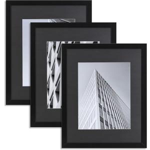 ELSKER&HOME 16x20 Picture Frame with mat for 11x14, Display 11x14 Photo with mat or 16x20 Poster frame without Mat Set of 3, Horizontal and Vertical Wall Mounting