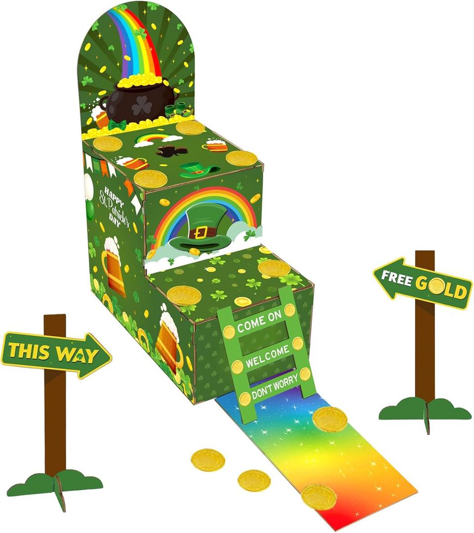St Patricks Day Decorations Double Staircase Leprechaun Trap Kit,Kids DIY to Catch a Leprechaun Trap Craft St Patricks Day Party Supplies Toys for Kids