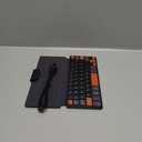 Doohoeek Universal Bluetooth Mini Keyboard, Wireless Compact Keyboard with Orange Navigation Keys & Any-Angle Stand for Android/iOS/Windows, Dual-Device Keypad for Phones/Galaxy Z Fold/iPad mini