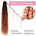 Soft Boho Locs Crochet Hair for Black Women-30 Inch 8 Packs Goddess Faux Locs Crochet Human Hair Feeling Pre Looped with Curly Ends (1B/30/27, 30 Inch(Pack of 8))