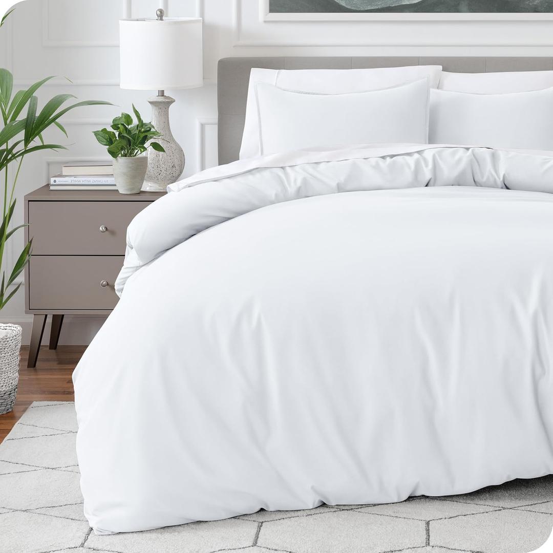 Bare Home Bedding Duvet Cover King Size - Premium 1800 Super Soft Collection - Lightweight, Cooling - Soft Breathable Bedding Duvet Cover (King, White) (01 - White (No Comforter)