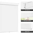 LazBlinds No Drill Blinds for Indoor Windows, Blackout Roller Shades, Cordless Window Blackout Blinds, Thermal Insulated Fabric UV Protection for Home and Office, 20" W x 48" H, White