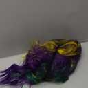 BERON 14 Inches Mardi Gras Colored Wig Short Curly Wig Purple Yellow Green Wigs for Women Daily Party or Cosplay Hairnet Include