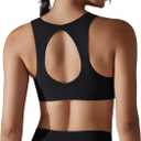 Women's Yoga Jogger Sports Bra, Plunging Neck Cutout Twist Front Racerback Bras for Women,Gym Sports Bra (X-Large, Black)