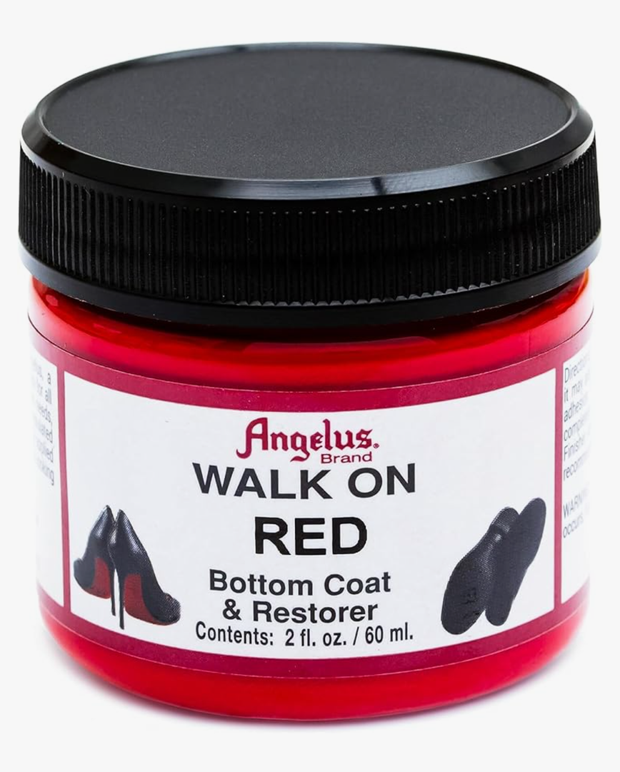 Angelus Walk on Red Paint Restorer for Red Bottoms, Color Renewal, Bottom Shoe Paint for Christian Louboutin High Heels and Leather Soles – Durable, Flexible, and Easy Application – 2 fl oz