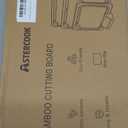 Astercook Deep-Carbonized Bamboo Cutting Boards for Kitchen with Wood Storage Stand, Reversible Charcuterie & Chopping Boards with Juice Grooves and Easy-Grip Handles, Knife-Friendly, Kitchen Gift