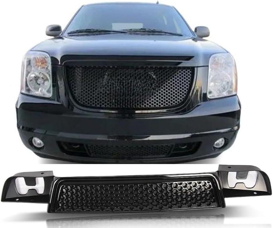 Front Lower Grille Gloss Black Compatible With 2007-2014 GMC Yukon/XL/Denali