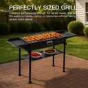 comzenz 35 Portable Charcoal Grill Folding BBQ Grill for Outdoor Grilling Cooking Camping Hiking Picnics Tailgating Backpacking Party, With Storage Bag & Non-Stick Frying Pan, Matte Black