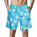 SURFCUZ Volley Shorts Swimming Trunks Quick Dry Swim Shorts,Pineapple-White,L