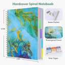 5 Subject Notebook for Work with Removable Dividers Tabs, Large 8.5" x 11 Spiral Lined Notebooks for School Note Taking & Organizer, A4 240 Pages College Ruled Journal for Women & Writing, Blue