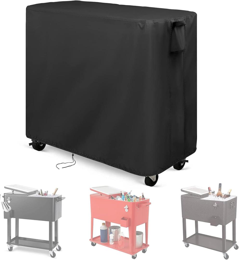 Party Cooler Cart Cover, Tear, with Snow Dust Sun for Outdoor Cold Drink Cart 42x50x22 Inch