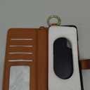 Asuwish Phone Case for Samsung Galaxy Z Fold 5 5G 2023 Wallet Cover with S Pen SPen Slot Credit Card Holder Stand RFID Blocking Slim Wrist Strap Cell Accessories ZFold5 Z5 G Fold5 5Z Women Men Brown