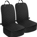 Dog Car Seat Covers, Waterproof Front Seat Cover for Dogs, Scratch-Proof, Nonslip Pet Passenger Seat Cover Protector, Universal Fit for Cars Trucks SUVs, Standard Size, 2 Packs Black