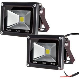 Led Flood Light 2 Pack 10W 12V Ac or Dc Warm White Outdoor Lights 750lm 80w Halogen Bulb Equivalent Black Case for Trees Yard
