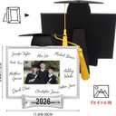 JUSTOTRY Class of 2026 Graduation Picture Frame - Silver Metal Graduation Gifts for High School College, Signature Frame for 4x6 Photo, Graduation Guest Book Alternative, Senior 2026 Graduation Party Decorations & Keepsake