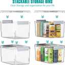 Plastic Storage Bins with Lids Stackable organization and Storage Containers for Organizing Snacks, Crafts, Tools Clear Storage Box with Latching handle(Clear, 2PCS-4.5QT 2PCS-8.5QT)