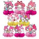 8Pcs Melody Honeycomb Table Centerpiece, Melody Birthday Party Supplies Table Decorations for Kids Party Decorations