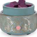 Electric Wax Melt Warmer 4-in-1 Candle Warmer for Scented Wax Melter Cute Ceramic Fragrance Wax Burner for Home Office Bedroom Deco Gift for Women Blue