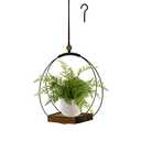 Hanging Planter for Indoor Plants, Black Plant Hanger Indoor with Sturdy Wood Base, Modern Boho Macrame Plant Hanger for 3-5.5 Inch Pot, Hanging Wall Ceiling Window Home Decor (Pots Not Included)