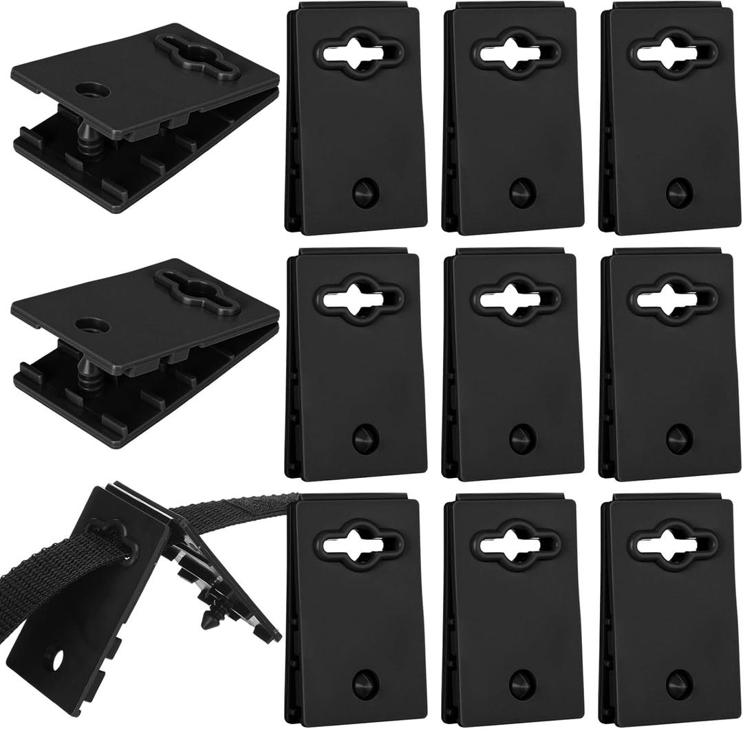 Foilswirl 12 Pcs Solar Cover Reel Attachment Clip 2.8 x 1.73 x 0.24 Inch Pool Cover Clips for Reel Blanket Universal Inground Swimming Pool (Black)