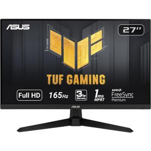 ASUS TUF Gaming 27" 1080P Monitor - Full HD, 165Hz (Supports 144Hz), 1ms, Extreme Low Motion Blur, FreeSync Premium, Shadow Boost, Eye Care, HDMI, DisplayPort, Tilt Adjustable - VG277Q1A,Black