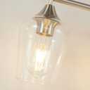 Bathroom Light Fixtures (3-Light, 19 Inch), Brushed Nickel Vanity Lights for Bathroom with Clear Wine Glass Glass Shade, Modern Vanity Wall Lights for Mirror Bedroom Living Room Kitchen Hallway Porch