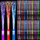 Oleitodh 96 Pack Multicolor Fiber Optic Wand Glow Wand LED Light Up Wand Bulk with 3 Flashing Models Flashing Sticks for Glow in The Dark Birthday Party Favor Wedding Halloween Christmas, 8 Colors