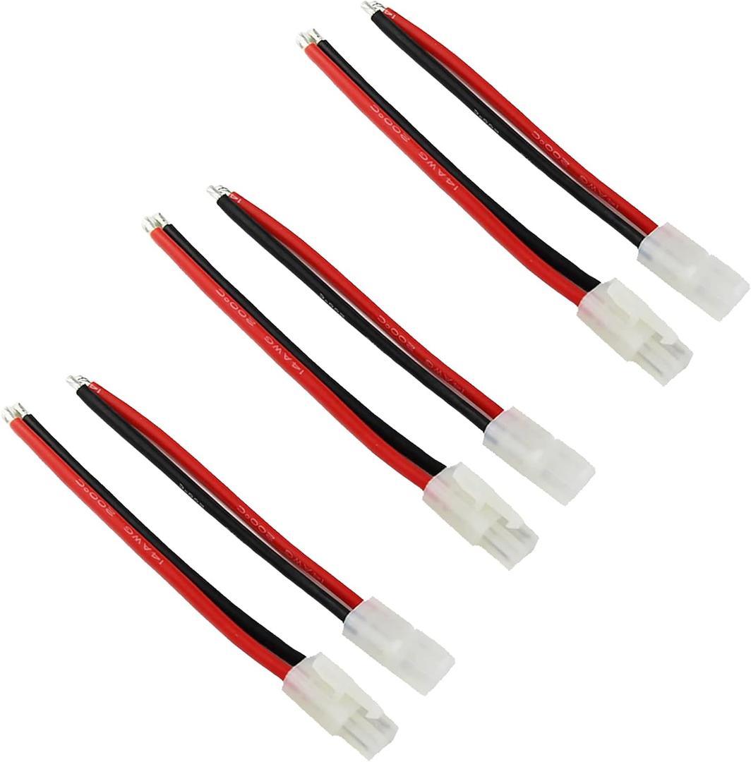 3 Pairs Compatible with Tamiya Plug Battery Connector Male and Female Adapter Cable with 20cm 14awg Silicone Wire