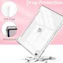 Feams Slim Case for iPad A16 11th Generation 11 Inch 2025 Case, iPad 10th Generation 10.9 Inch 2022, Tri-Fold Stand Clear Back Cover Lightweight with Pencil Holder & Auto Sleep, Light Pink