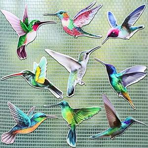 Set of 6 Hummingbird Screen Door Magnets Double Sided Screen Door Magnets Stickers Decorative Window Decorations Hummingbird Magnetic Decals for Window Patio Sliding Doors Protector