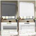 SEEYE Blackout Roller Shades for Windows, Cordless, Roller Blinds, Linen Fabric Window Blinds, Thermal Insulated Fabric UV Protection, Room Darkening Shades for Home,Office (Line Grey, 21" W x 72" H)