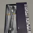 Runfly Vintage Carved Black Stainless Steel 20 Pieces Flatware Set, Black Silverware Set, Modern Embossed Cutlery Set Utensils Including Fork Spoon and Knife