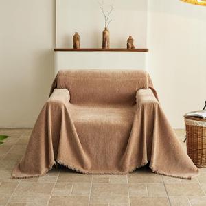 Armchair Couch Cover for Dogs 1 Cushion, Washable Recliner Covers Sofa Protector, Oversized Single Chair Covers, Accent Chair Couch Slipcovers, Pet Couch Cover Blanket Throws(71"x91", Khaki)