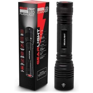 GearLight S2000 LED Flashlight High Lumens - Super Bright, Powerful, Mid-Size Tactical Flashlight for Outdoor Activity & Emergency Use - S2000-1 Pack, (Batteries Not Included)