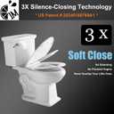 1M Family Toilet Seat, Patented Slow Close & Quick Releasing Technology, Anti-Wiggling, Easy to Install and Clean, Standard Elongated with Toddler Seat Built In (1 Piece)