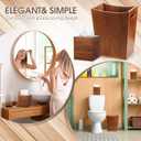 Reallnaive 2 Pcs Trash Can Wastebaskets and Tissue Box Set Rectangular Trash Basket Garbage Can for Bathroom, Living Room, Office, Kitchen (Brown)