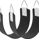 2 Pcs Swing Seat with Metal Triangle Ring 30.4 x 5.9 Inch, Support 300lb, Heavy Duty Swing Set Replacement Accessories for Kids & Adults Outdoor, Playground,Trees, Backyard (Black)