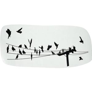Vinyl Wall Quote Decals for Home - Flock of Birds On A Wire and Telephone Pole Outdoor Stylish Wall Sticker for Easy Home Decoration - Size: 33 Inch X 35 Inch