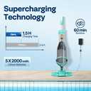 VIVOHOME Cordless Hot Tub Vacuum with Telescopic & Extension Poles 9.12ft, 18.5 GPM Suction, 60-Min Run Time, Handheld Cleaner Rechargeable with Battery Indicator for Pools/Spas- Green