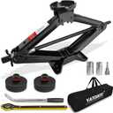 Car Scissor Jack for Tessla, 6614 LBS/3 Ton Portable Tire Changing Kit Includes Black Scissor Jack Socket Drill Adapter Jack Pad Ratchet Wrench, for Model Y Model 3/S/X (3TON(7-Pack))