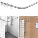 Strength Enemy Shower Curtain Rod Sus304 Stainless Steel Excellent Loadability Telescoping