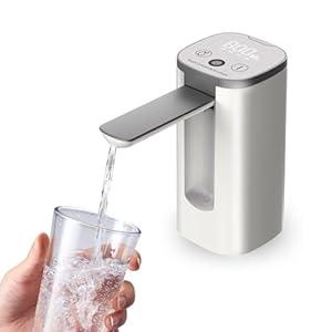 FEERNICH Water Dispenser for 5 Gallon Bottle， Universal Automatic Portable Water Bottle Pump Foldable Electric Drinking Water Pump 1200mAh USB Charging Suitable for Home Office Camp Travel （White）