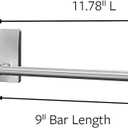 Command Hand Towel Bar Satin Nickel with 4 Water Resistant Command Strips, 9" Hand Towel Holder, Holds up to 3 lb, Great for Bathroom Dcor on the Wall, Inside the Cabinet, or in the Shower
