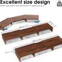 FITUEYES Dual Monitor Stand 3 Shelf Computer Monitor Riser, Wood Desktop Stand with Adjustable Length and Angle, Desk Accessories, Office Supplies Medium Brown, DT108002WB