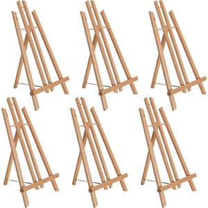 U.S. Art Supply 18" Large Tabletop Display Easel - Beechwood Artist A-Frame Display Stand, Wooden Easel for Painting, Canvas Stand, (Pack of 6) Classrooms Events Photo Picture Sign Holder