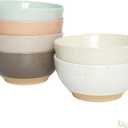 Bosmarlin Small Ceramic Dessert Bowls, 16 Oz, Set of 6, Dishwasher and Microwave Safe, For Cereal, Ice Cream, Soup, Salad, Rice (Multicolor)